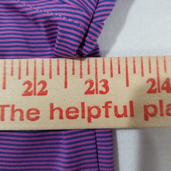 Peter Millar Polo Shirt Large Jubilee Performance Summer Comfort Striped Havana - Picture 9 of 11